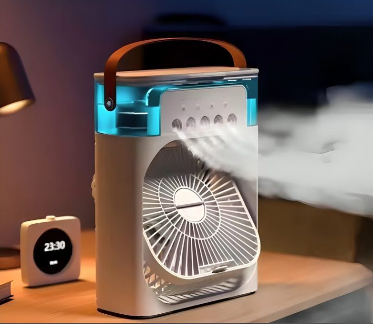 Air Conditioner Mist Fan, Portable Mini Humidifier Air Cooler with RGB ...