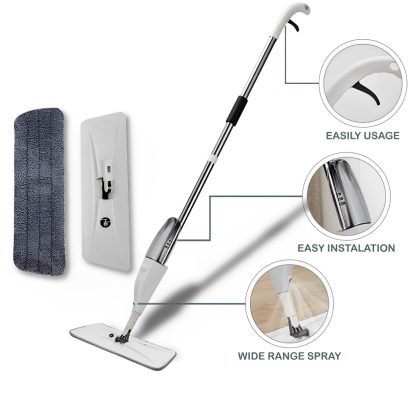 Multi Surface Water Spray Mop with Microfiber Pad for Glass & Floor Cleaning